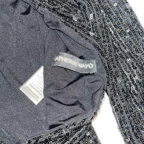 Katherine Mayo Black Woman's Bodysuit Dress With Sleeves Size S - Picture 4 of 5